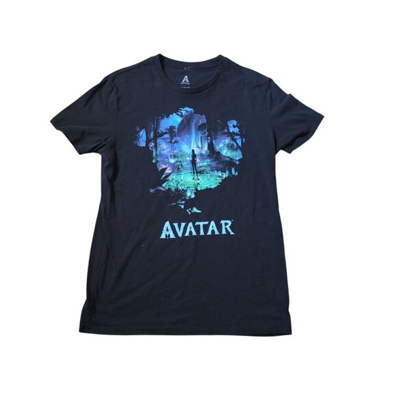 Avatar Pandora Native Scene Boys Size M Black Graphic Tee Short Sleeve Crew Neck - Picture 1 of 5